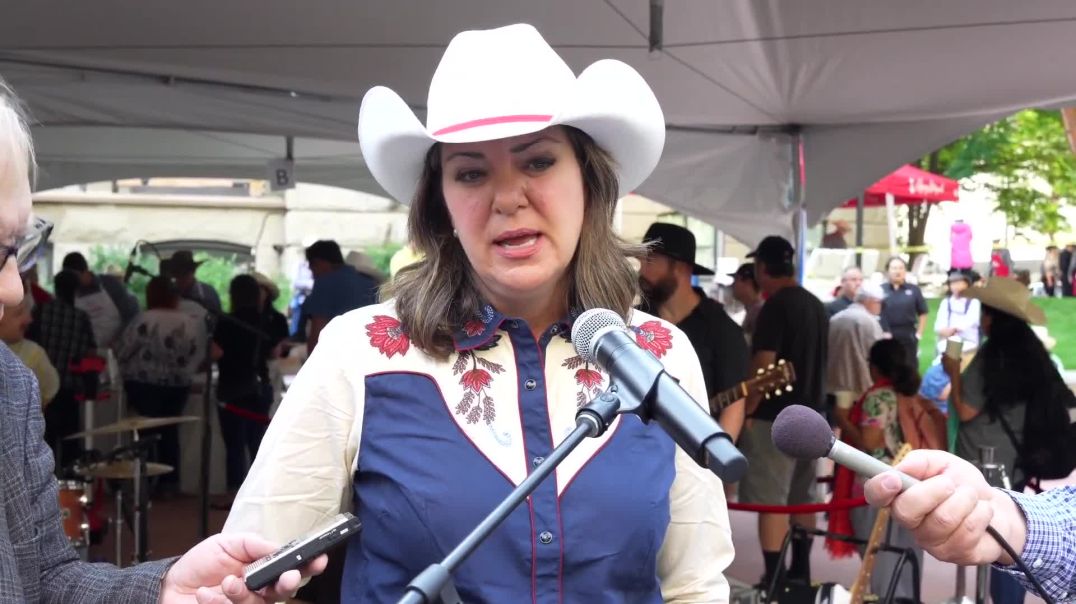 Alberta Premier Danielle Smith Talks at Calgary Stampede Breakfast About Federal Interference